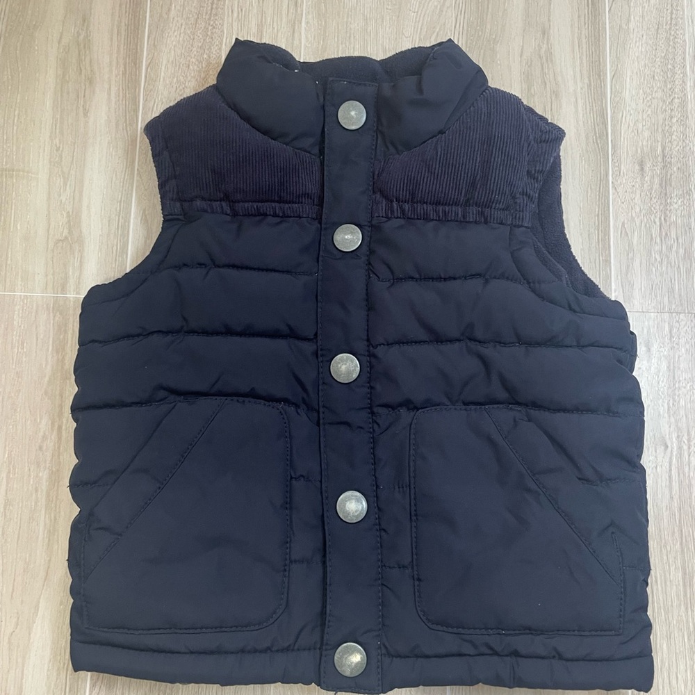 Gymboree Navy Puffer Vest with Silver Accents